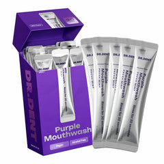 DrDent front packaging displaying 20 sachets and brightening benefit
