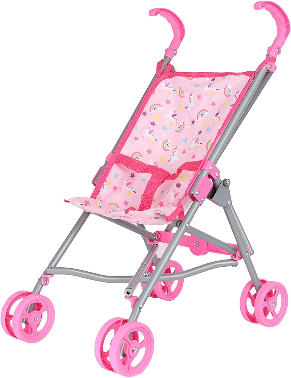 Dream Collection front view of stroller in gift box showing colorful design and portability benefit