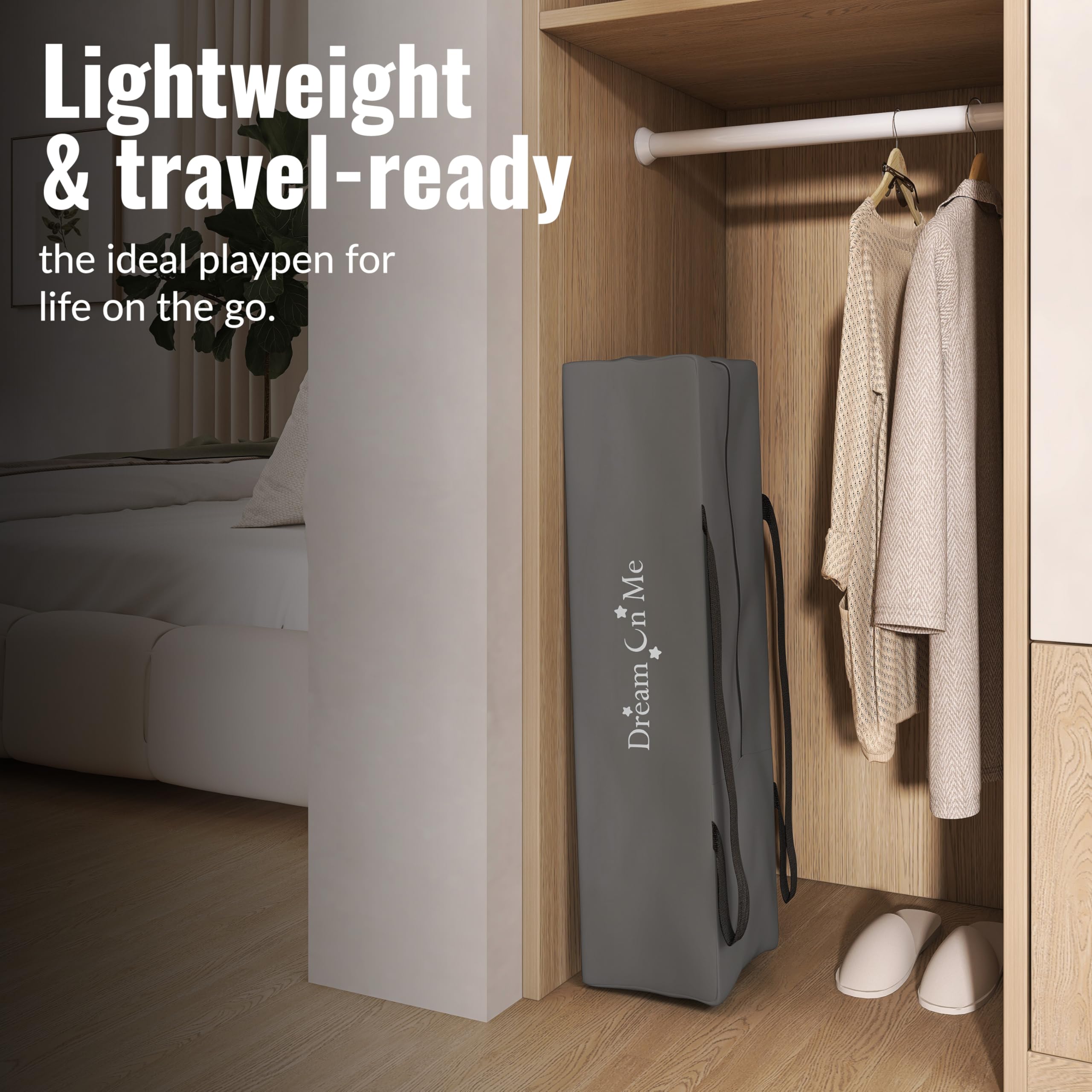 Dream On Me Zazzy next to toddler to show supported height and space