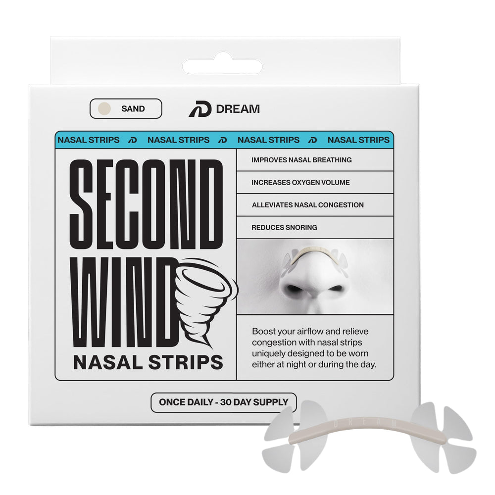 DREAM RECOVERY pack front showing sand strips and 30 count for better breathing