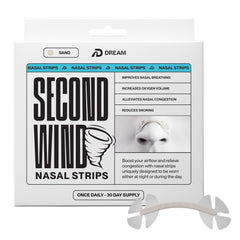 DREAM RECOVERY pack front showing sand strips and 30 count for better breathing