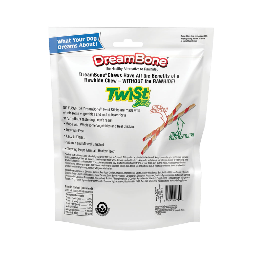 DreamBone close-up of twist stick texture highlighting durable chew and savory look