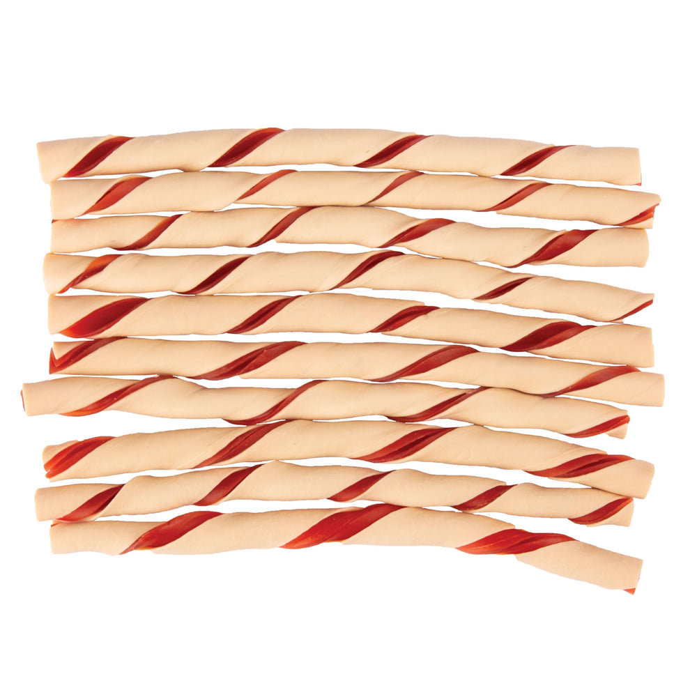 DreamBone single twist stick next to ruler showing size and portion for dogs