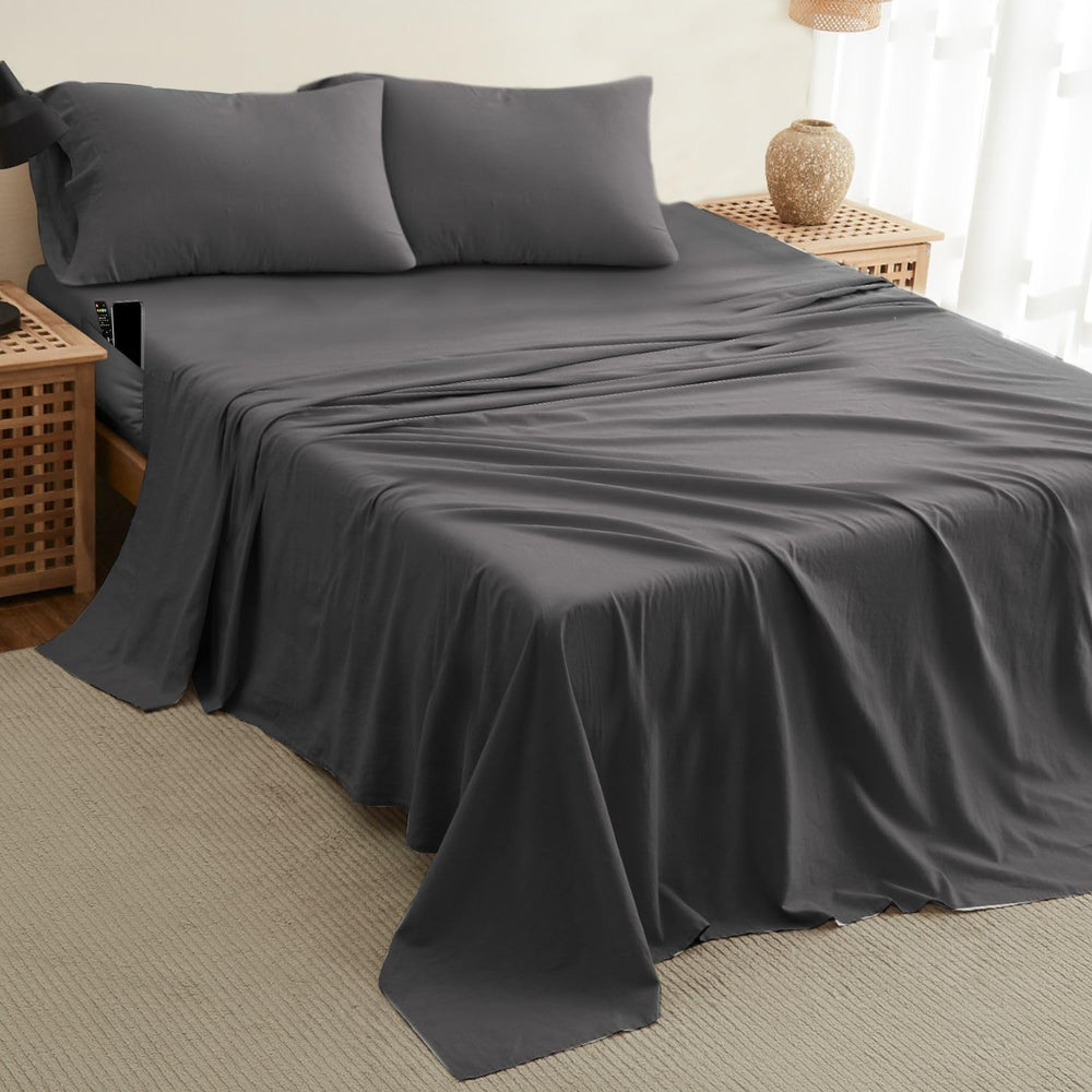 DREAMCARE care and wash instructions tag shows easy laundering for long-lasting sheets benefit