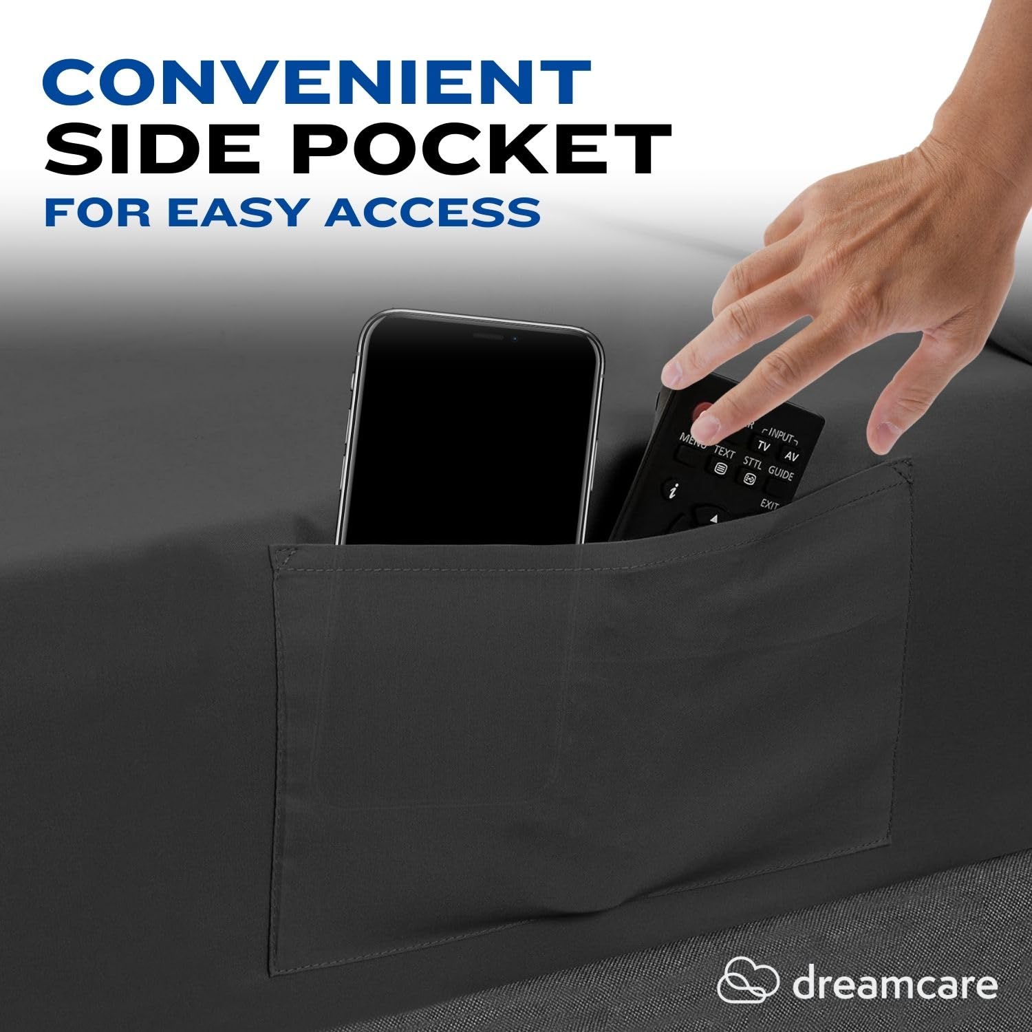DREAMCARE flat sheet and pillowcases folded display complete set for easy bed setup benefit