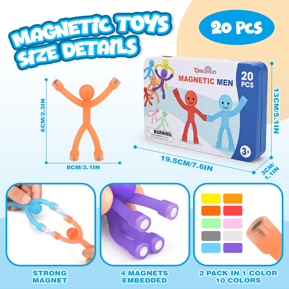 Dreamon metal tin used as magnetic play base demonstrating tidy storage and stability