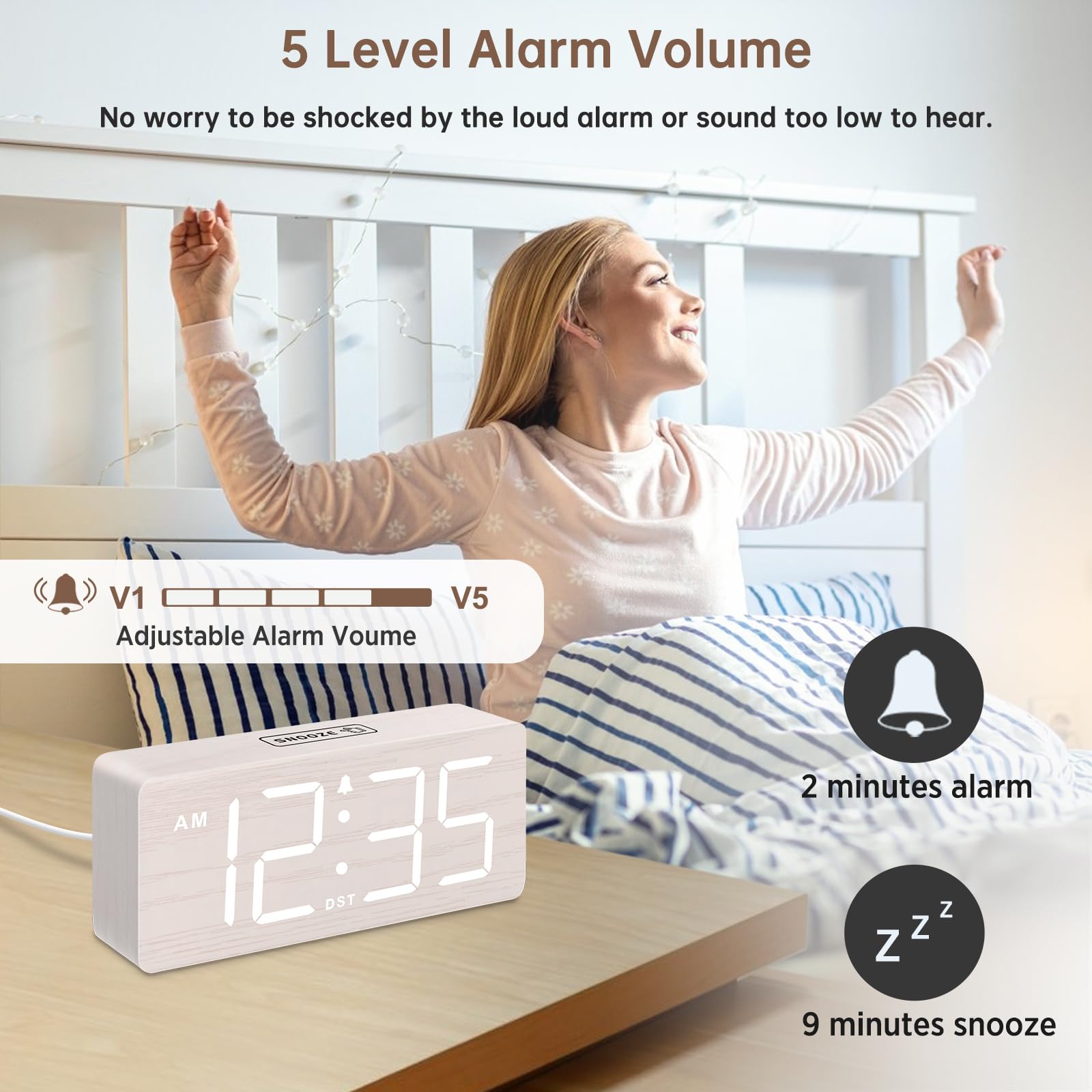 DreamSky control buttons close-up showing dimmer and snooze ease