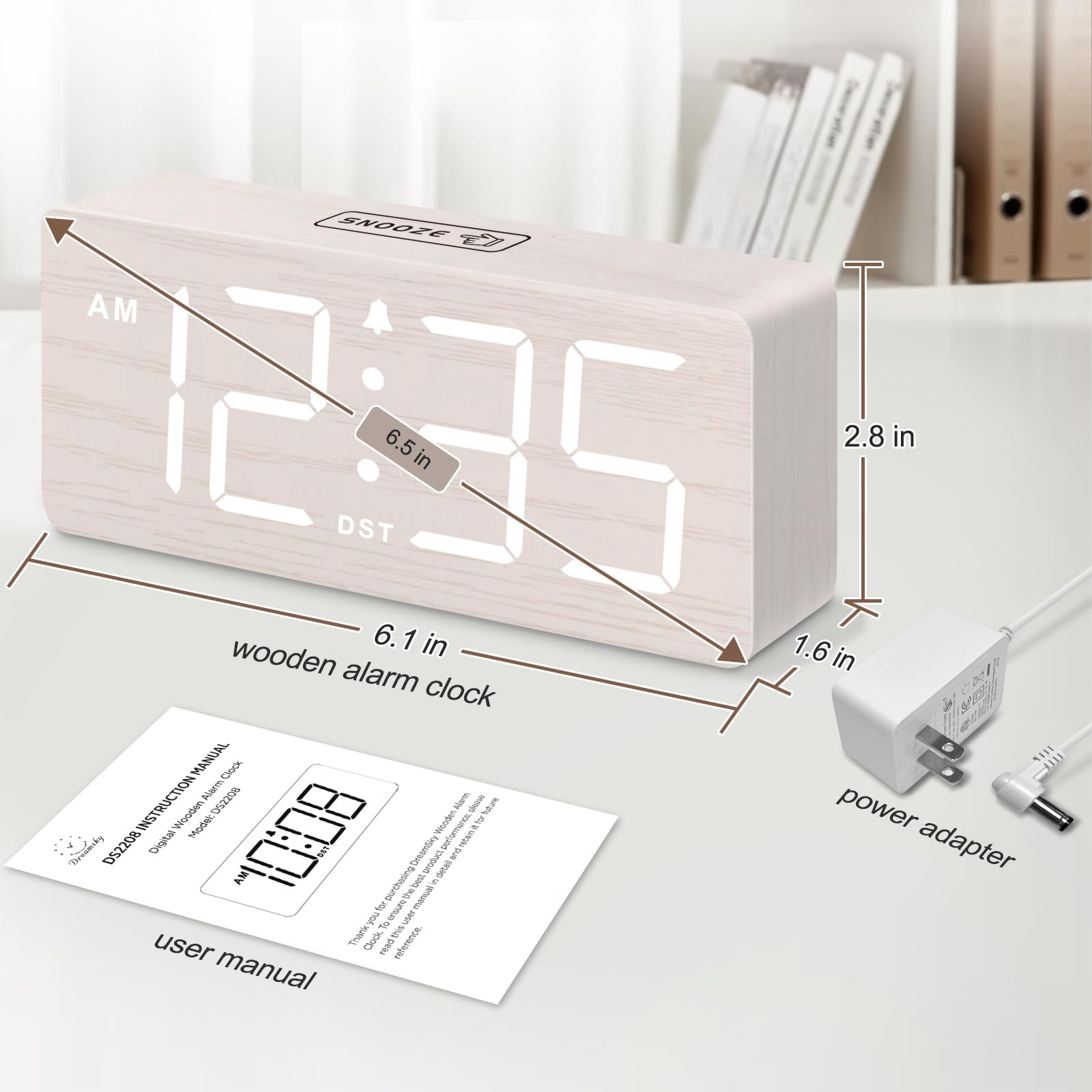 DreamSky adapter and battery backup detail ensuring alarm reliability