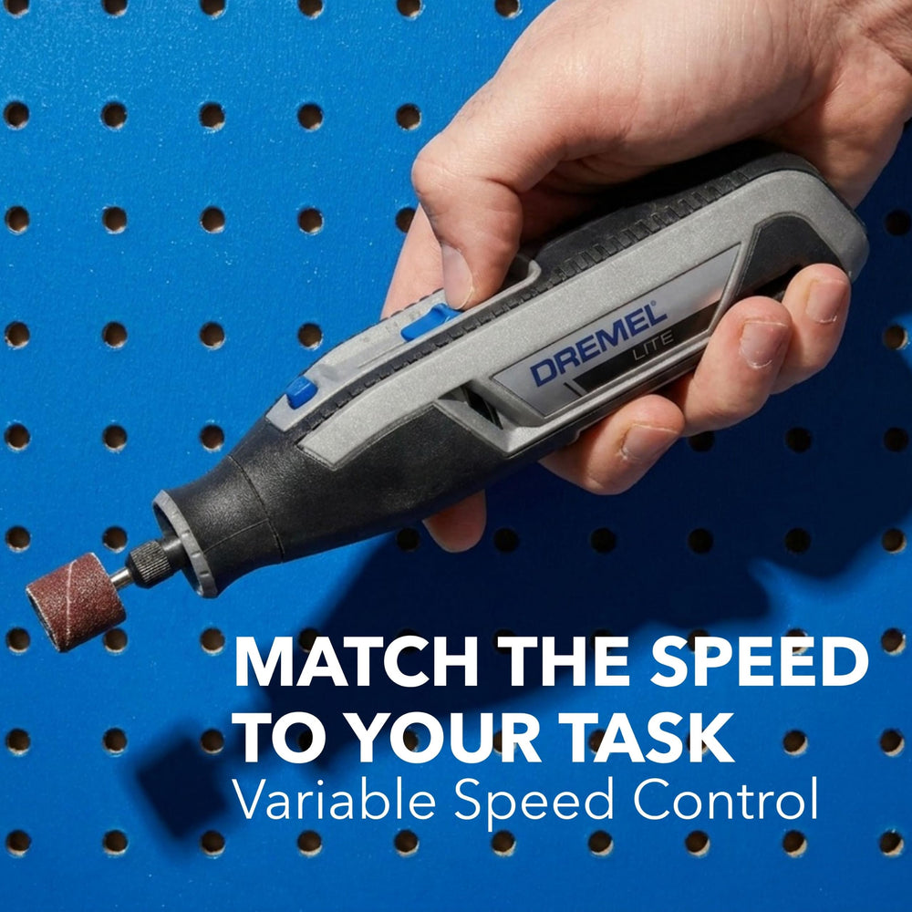 Dremel Lite held in hand for scale demonstrating lightweight maneuverability