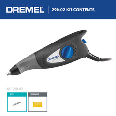 Dremel stencil template displayed with letters and numbers for easy personalization