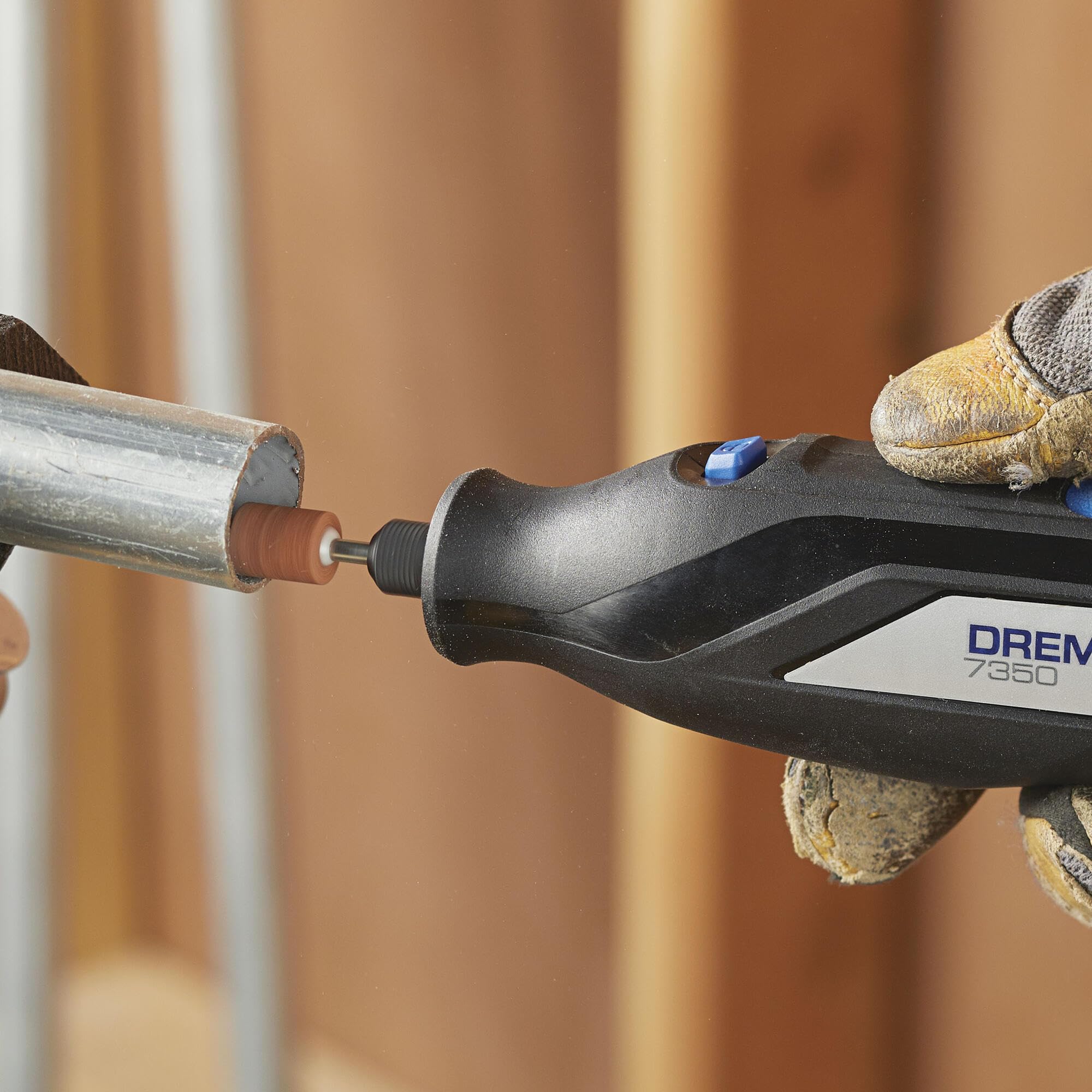 Dremel storage case open with reusable bins for neat accessory organization