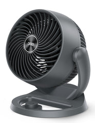 DREO desk fan front view showing airflow and compact design benefit