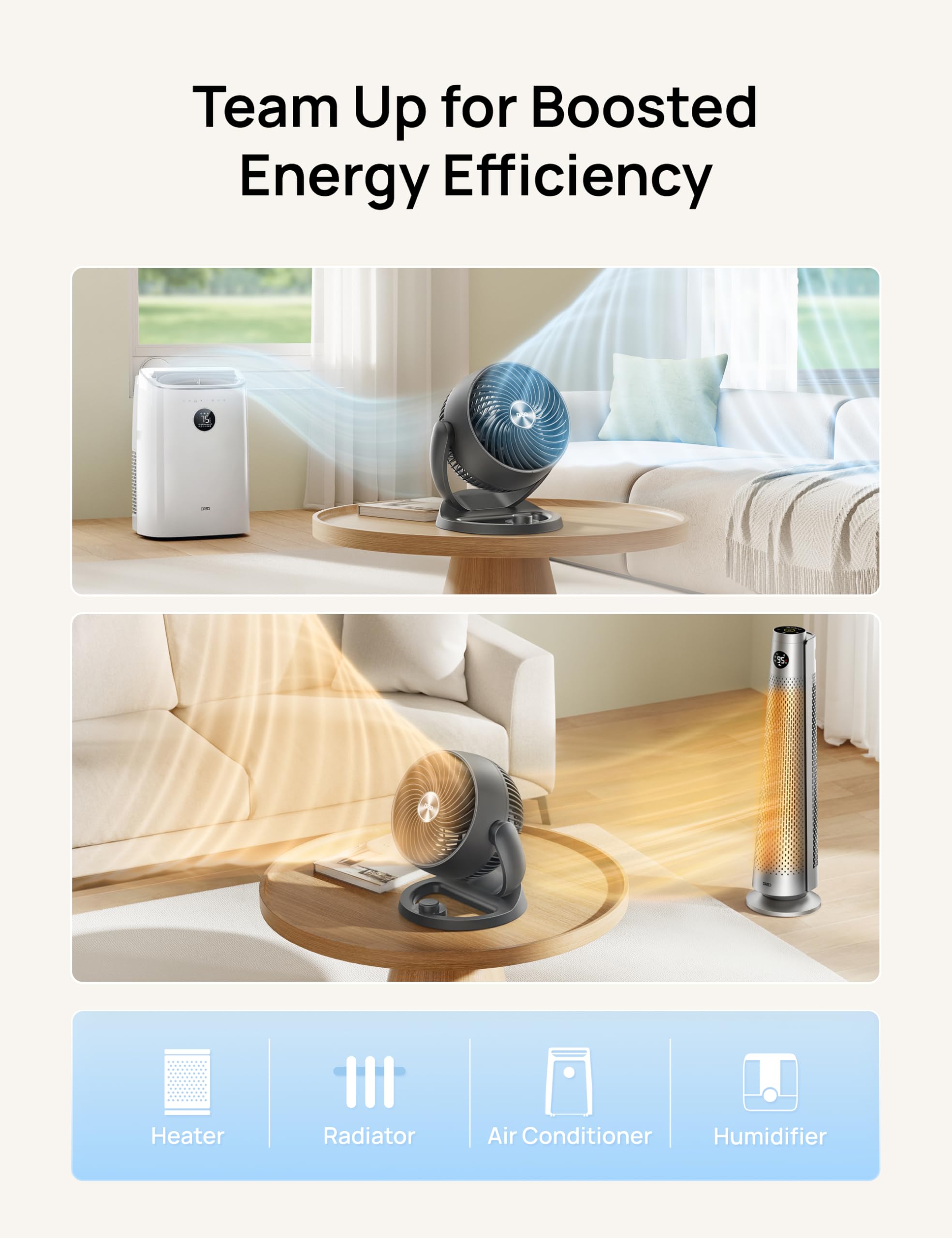 DREO desk fan on office desk offering steady circulation for focused work