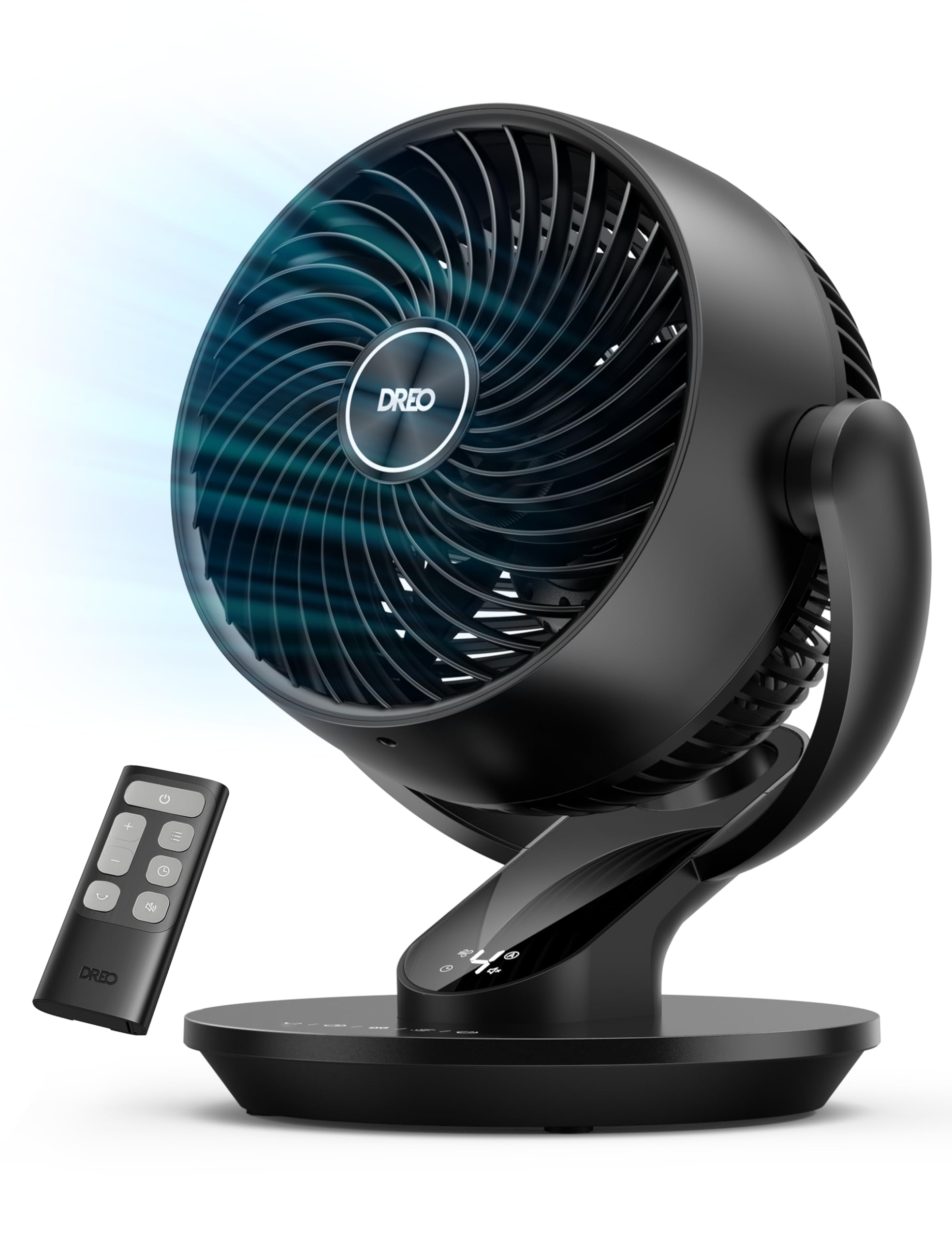 DREO front view showing compact fan design and airflow performance