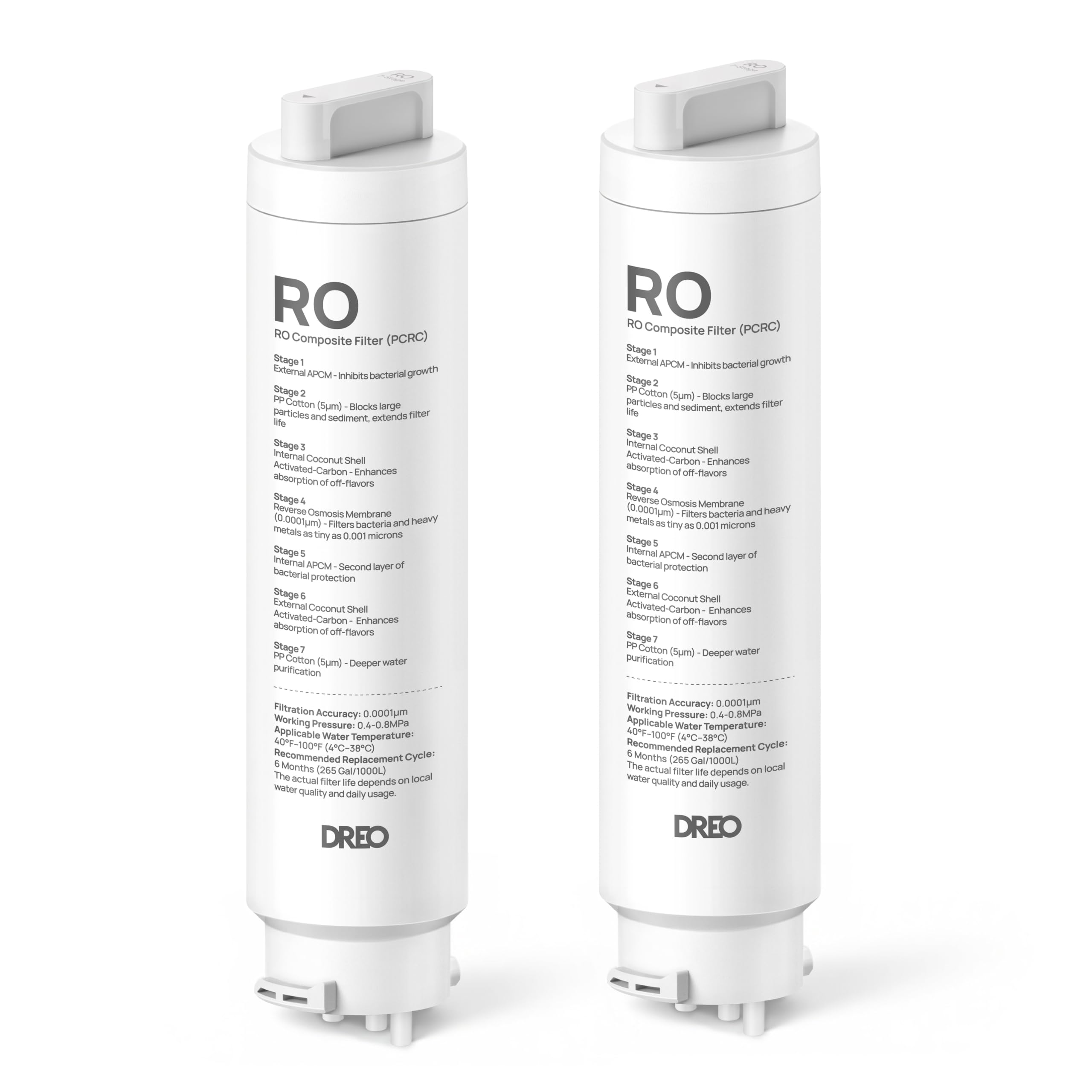 DREO front packaging two cartridges showing compatibility and value
