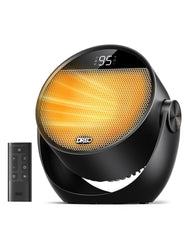 DREO front view of heater showing compact design and fast warmth