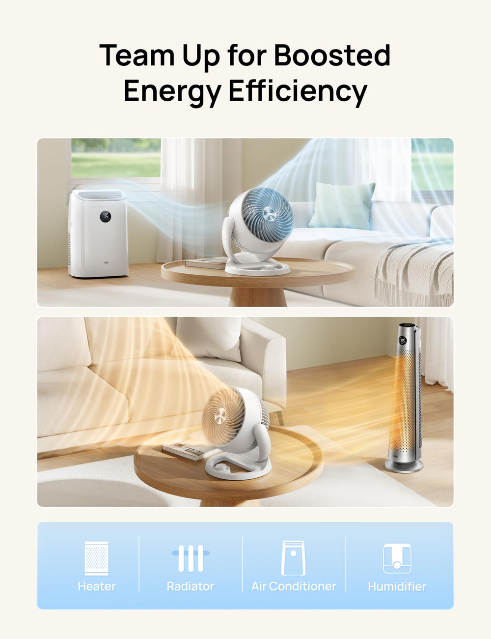 DREO wall-mounted delivering continuous room circulation benefit