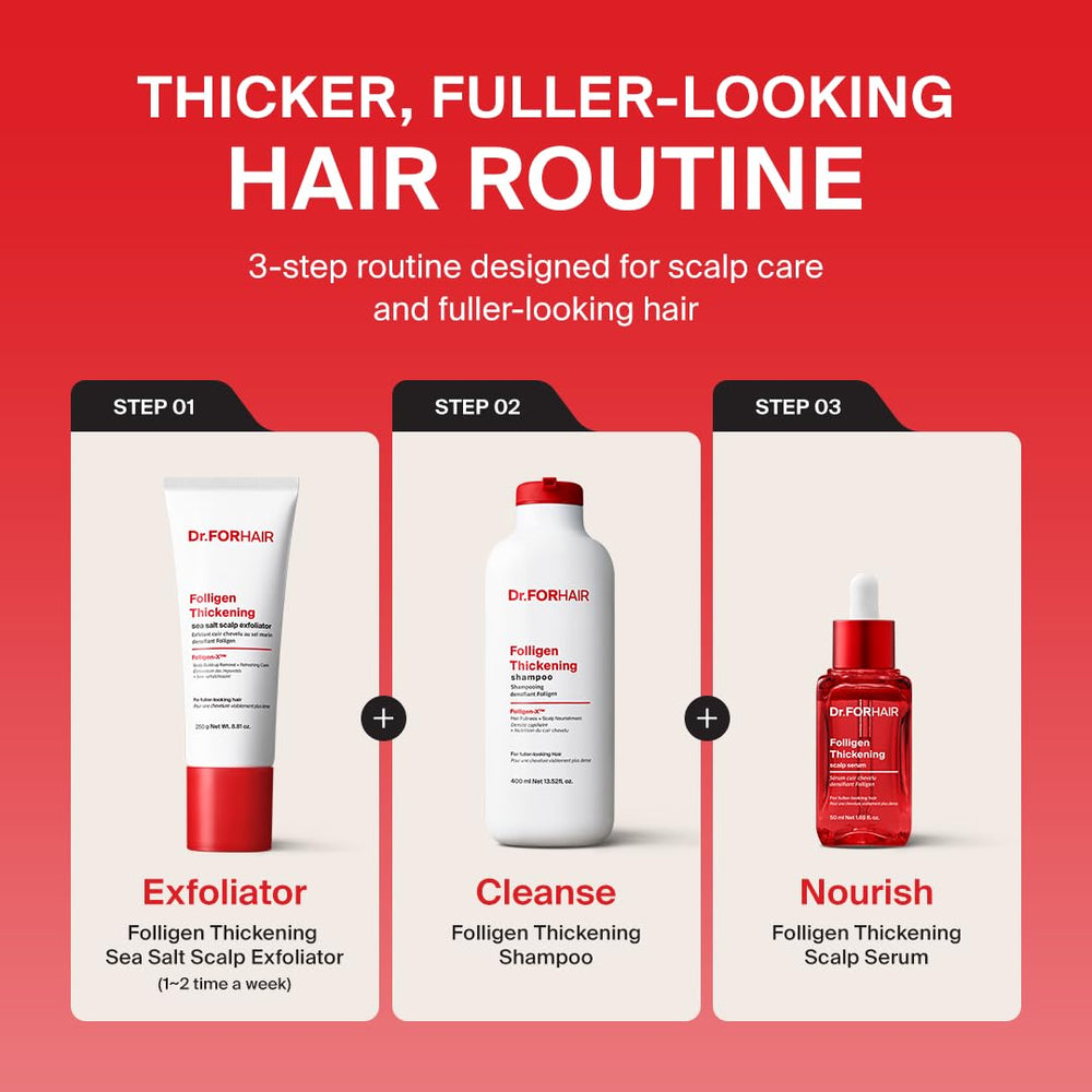 DR.FORHAIR conceptual before and after to show fuller-looking hair