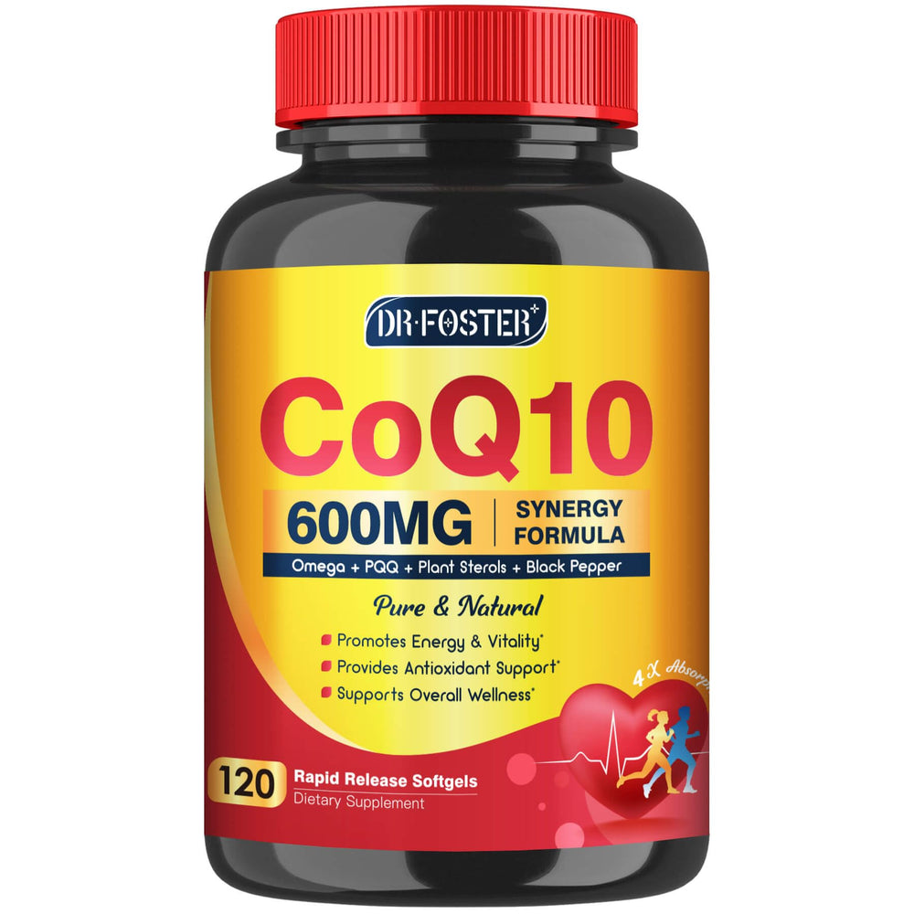DRFOSTER front bottle view showing high potency CoQ10 benefits
