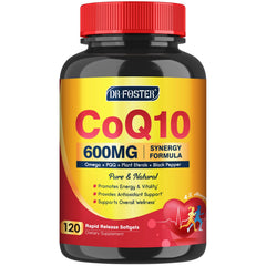 DRFOSTER front bottle view showing high potency CoQ10 benefits