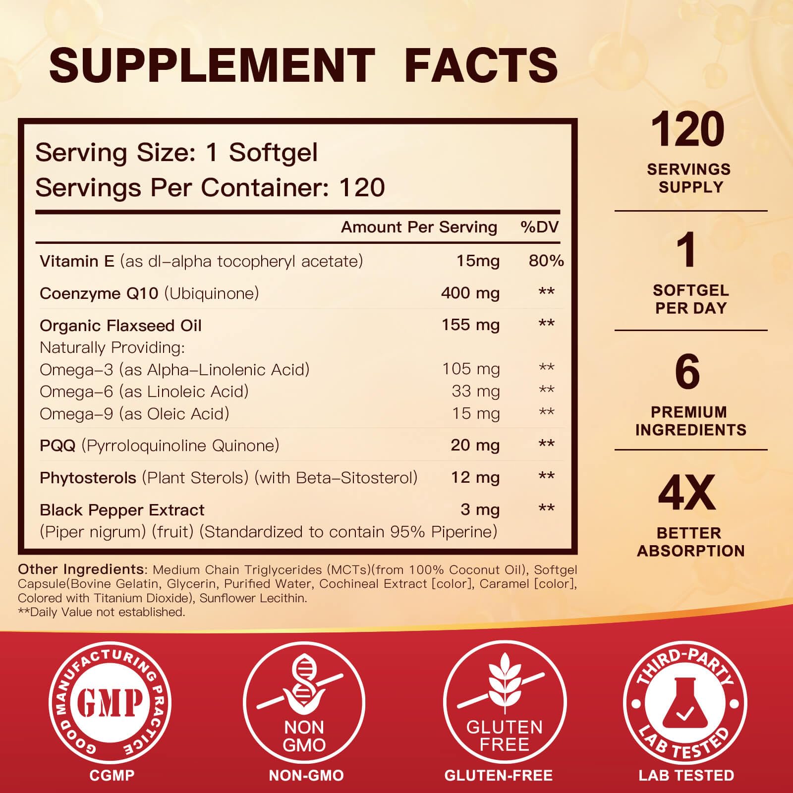 DRFOSTER supplement facts label view showing ingredient transparency and potency
