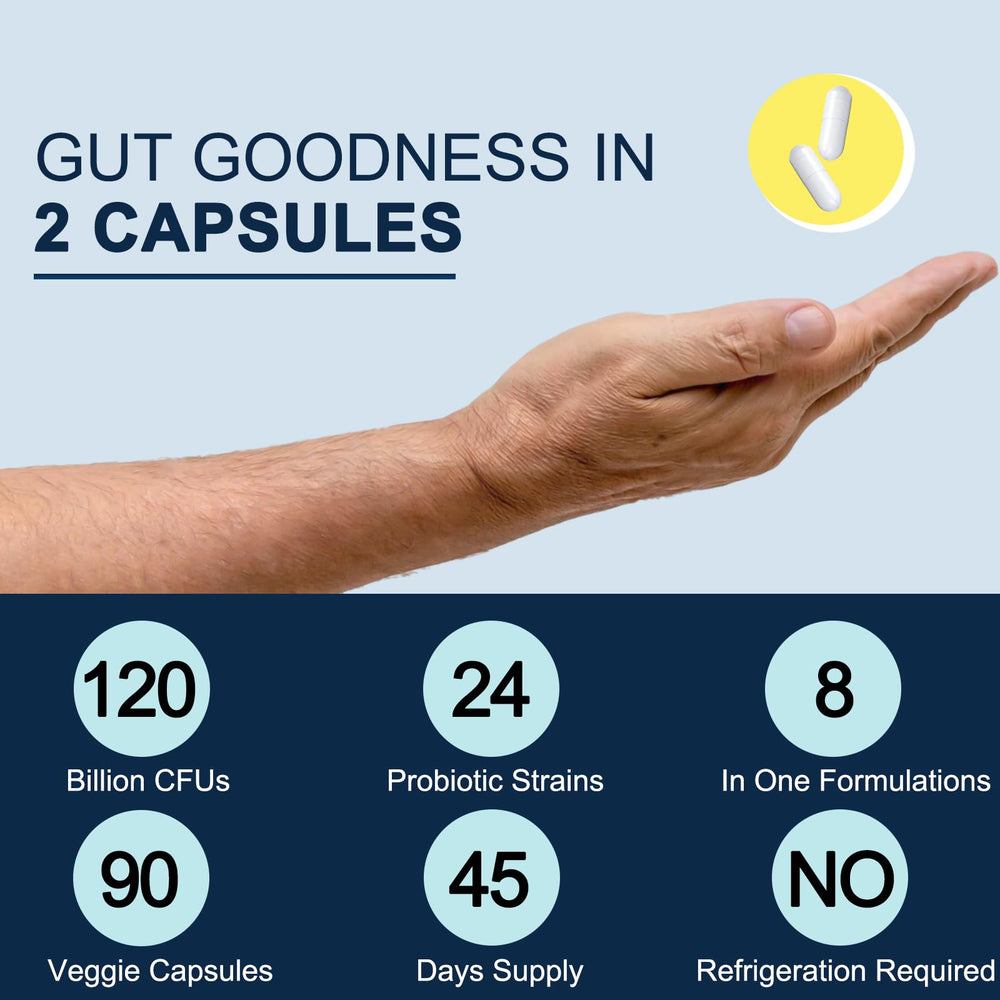 DRFOSTER nutrition label with 24 strains and 120 billion CFU details