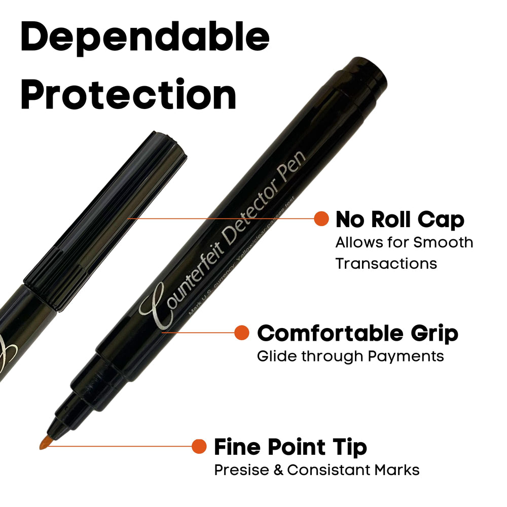 Dri Mark pen held in hand demonstrating pocket-size portability and ease