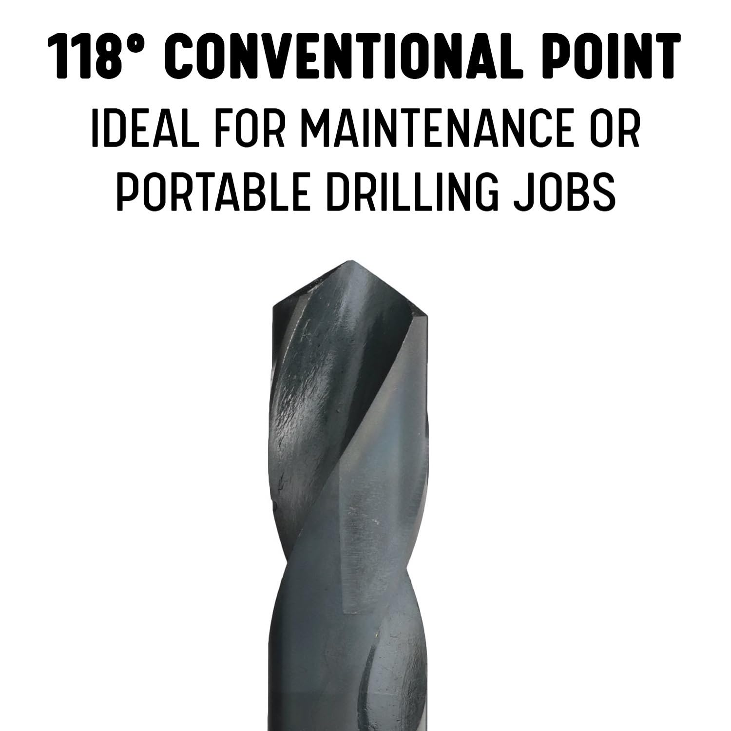 Drill America detailed view of spiral flutes for efficient chip evacuation and smoother cuts