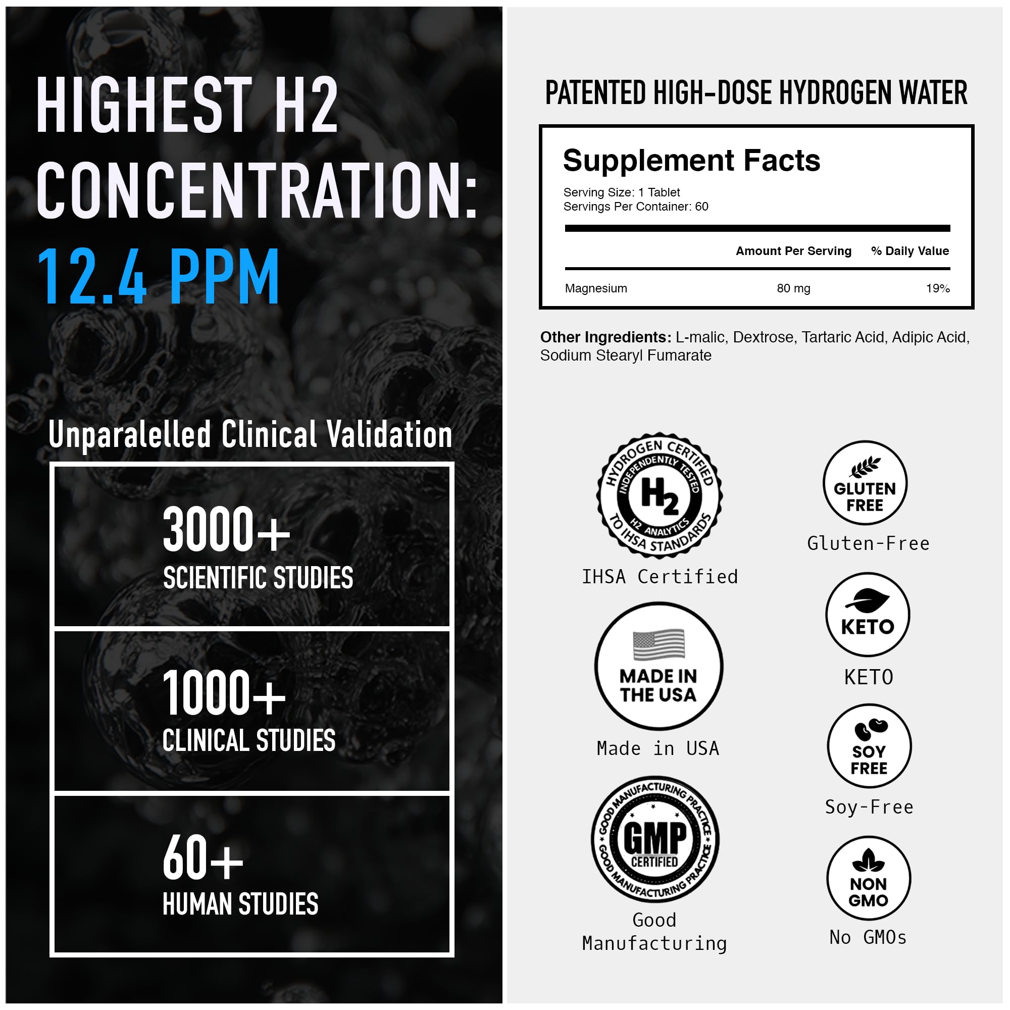 Drink HRW tablets close-up texture, highlighting fast dissolution benefit