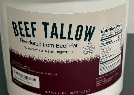 Drip Co tallow in a kitchen setting showing professional cooking utility