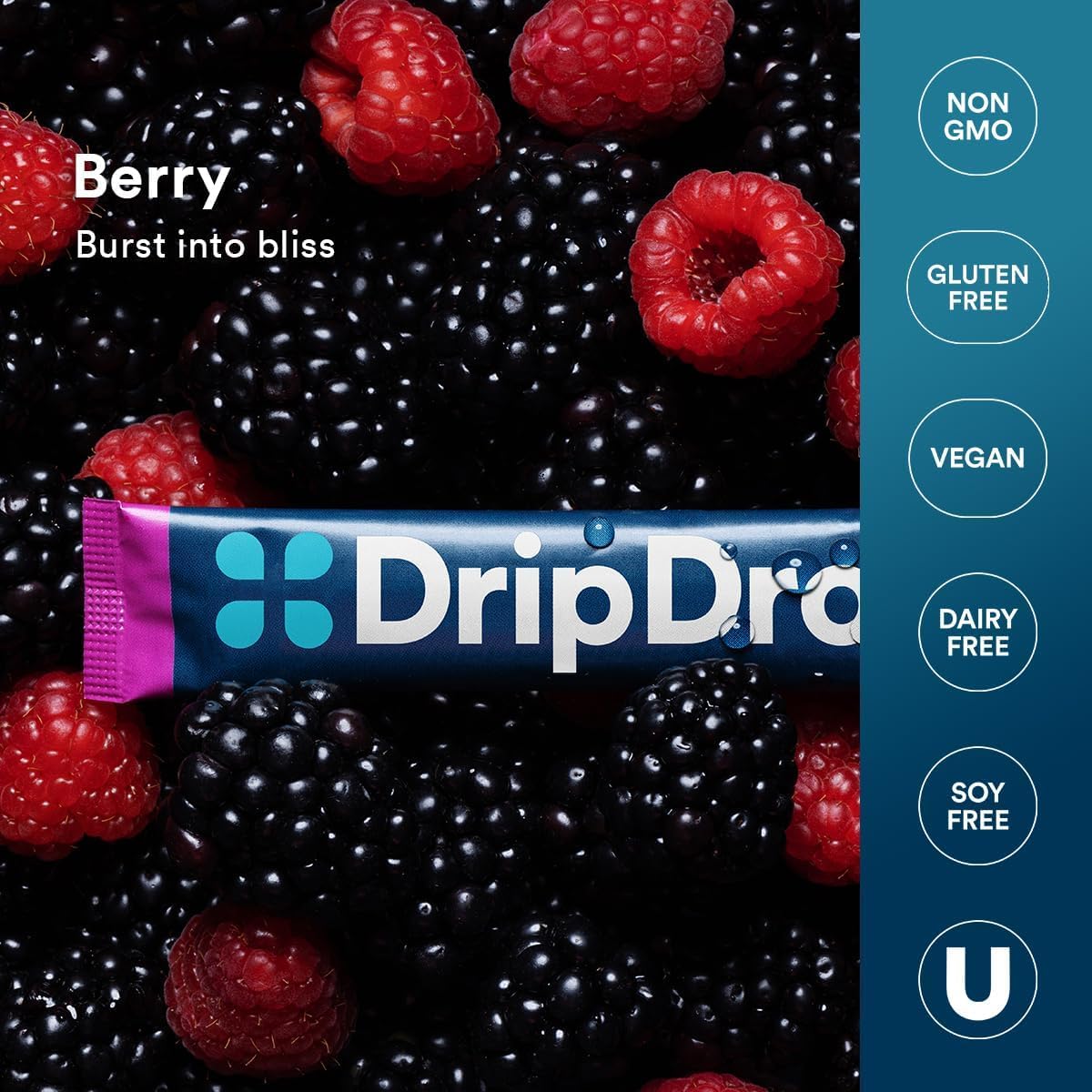 open DripDrop Berry box with packets organized for convenient storage