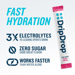 DripDrop single stick packet beside a hand, highlighting portability and convenience