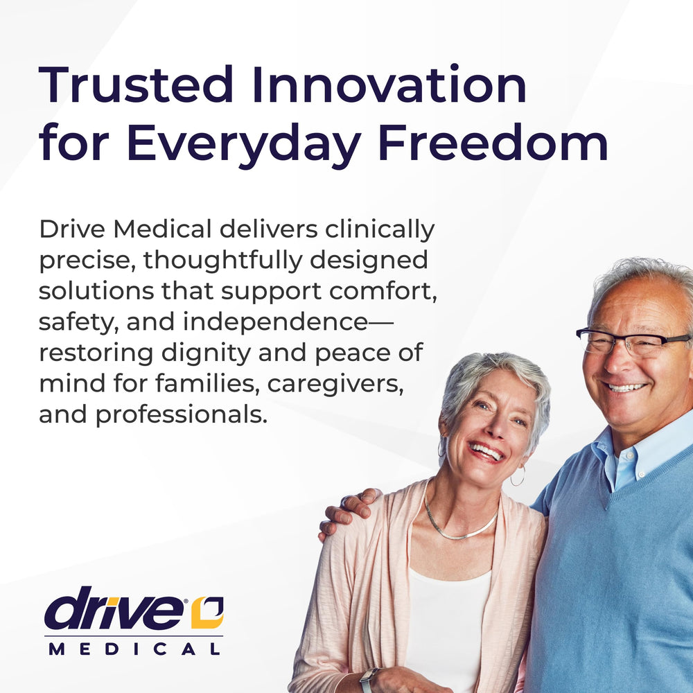 Drive Medical shower chair placed in bathroom setting showing confident bathing