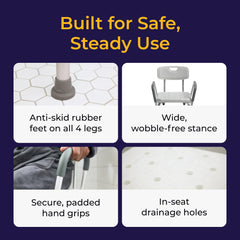 Drive Medical padded armrest detail showing soft grip for safer transfers