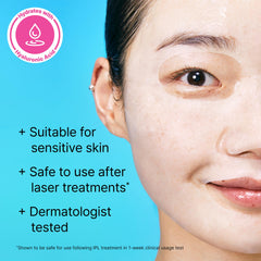 Dr.Jart+ sheet mask worn by woman demonstrating comfortable fit benefit