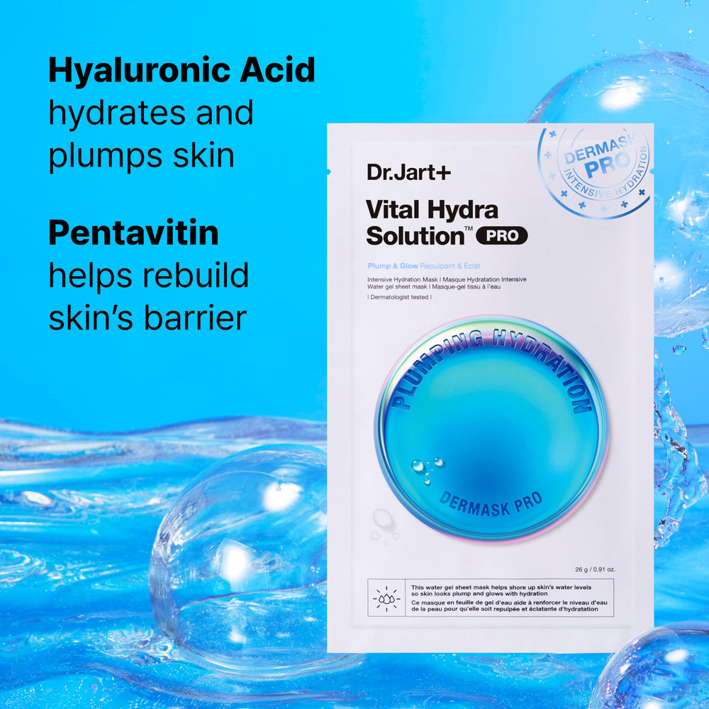 Dr.Jart+ hand holding single mask to show compact travel size benefit
