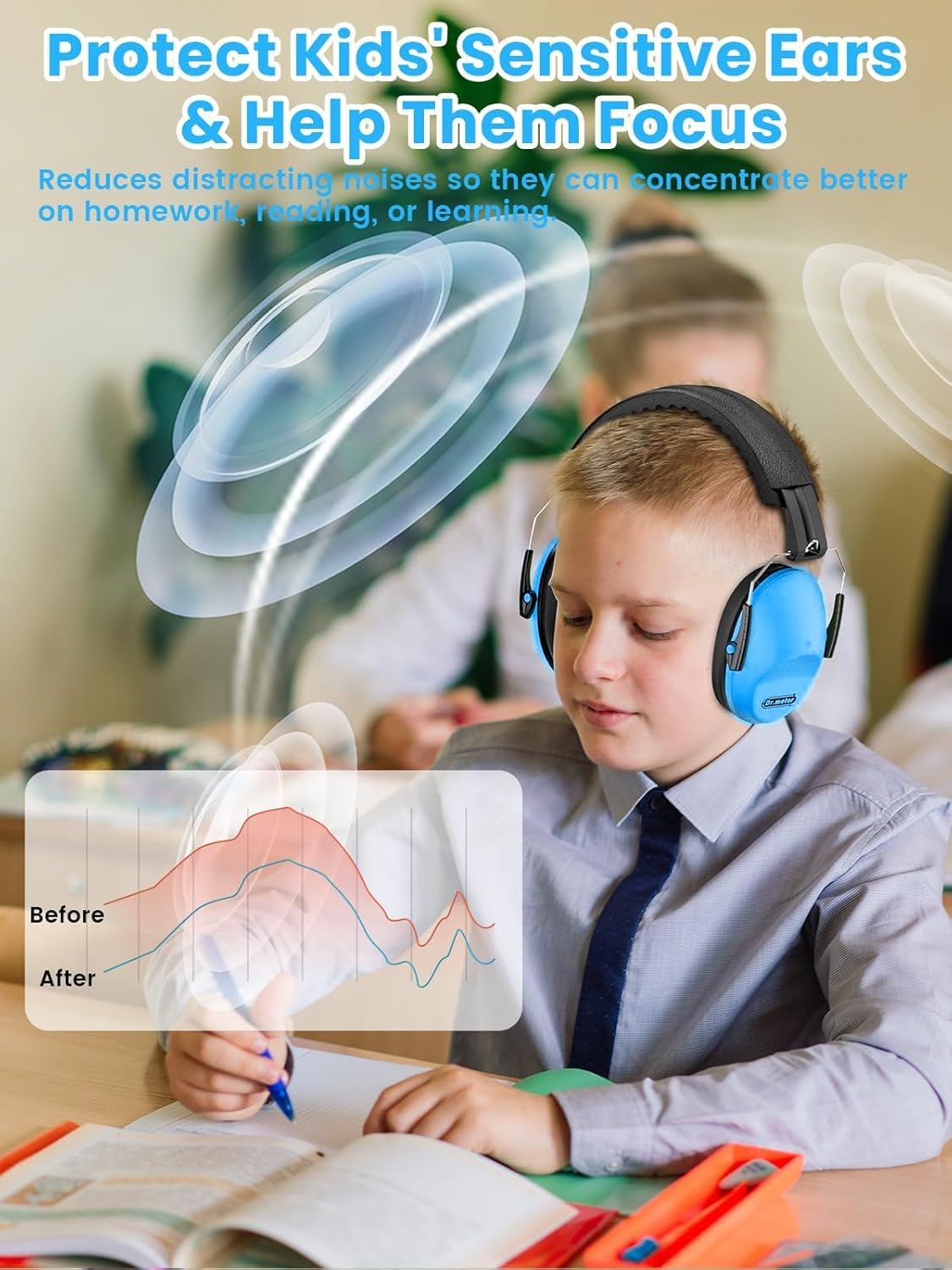 Dr.meter child wearing outdoors during event for reduced loud noise