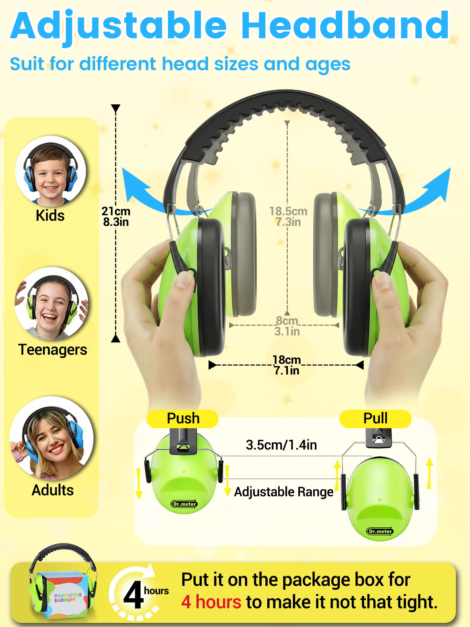 Dr.meter headband adjustment slider demonstrating customizable fit