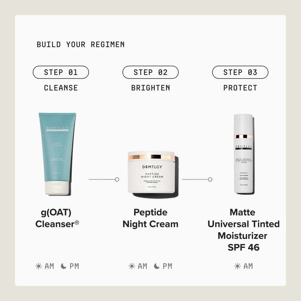 DRMTLGY blended on cheek before and after showing pore-blurring benefits