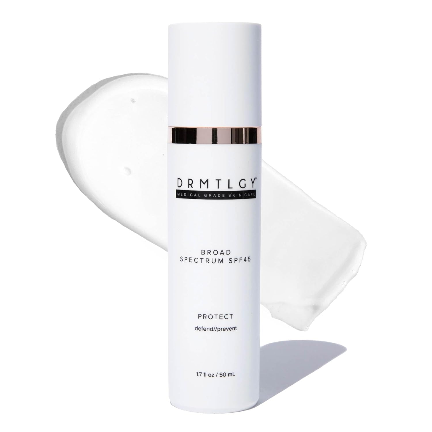 DRMTLGY front packaging showing SPF 45 for clear protection