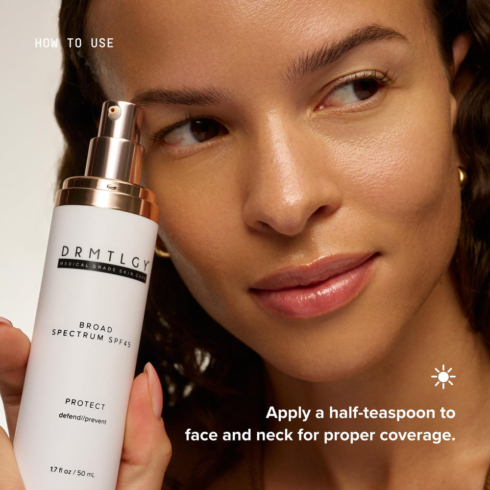 DRMTLGY applied under makeup demonstrating smooth layering benefit