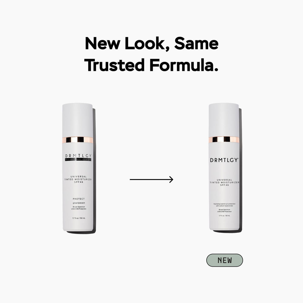 DRMTLGY layered under makeup showing compatibility and primer-like benefit