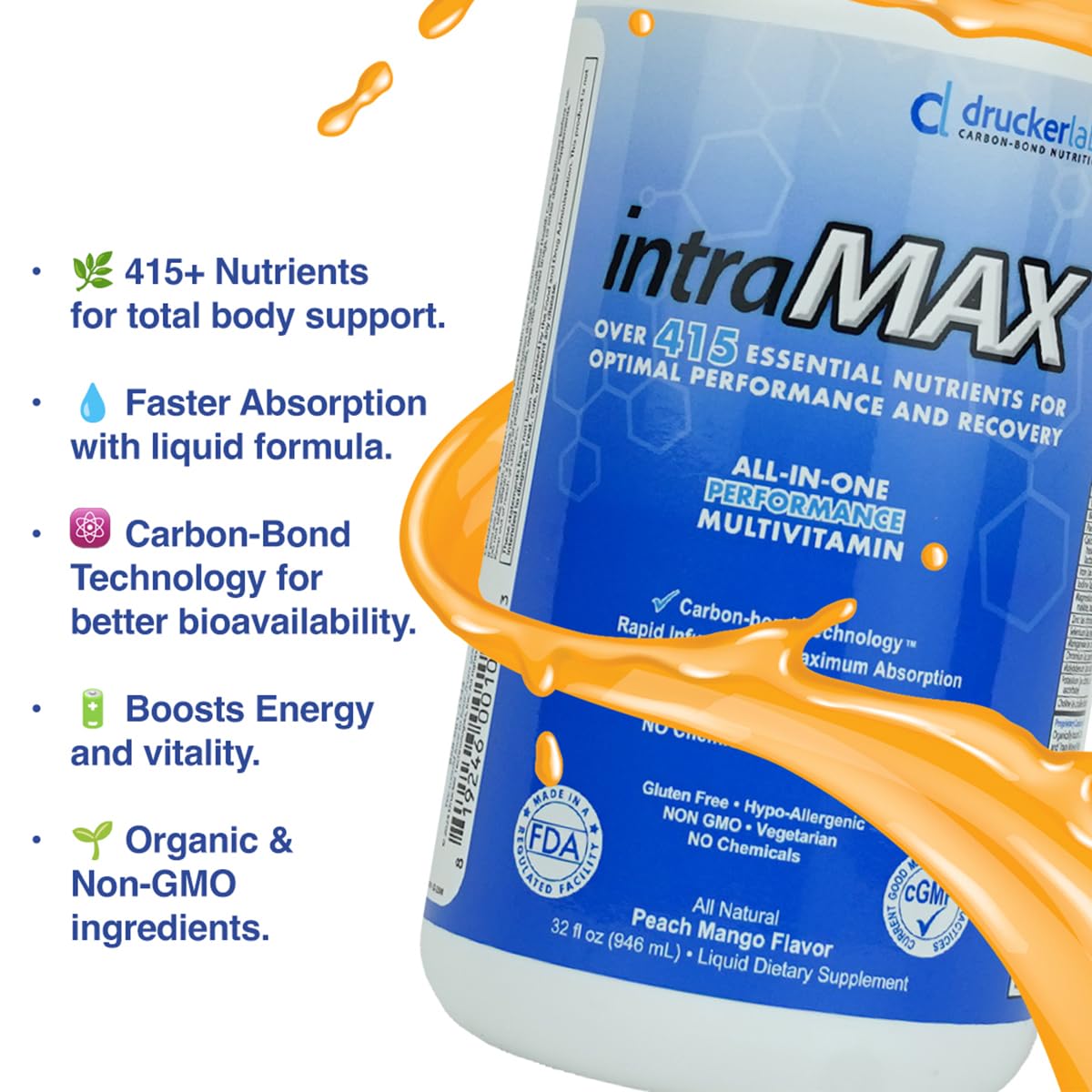 Drucker Labs intraMAX bottle on kitchen counter showing daily use convenience