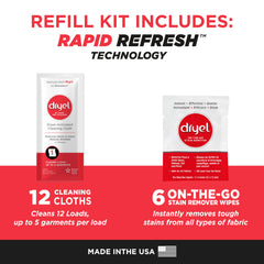 Dryel cleaning cloth close-up highlighting texture and quick-refresh action