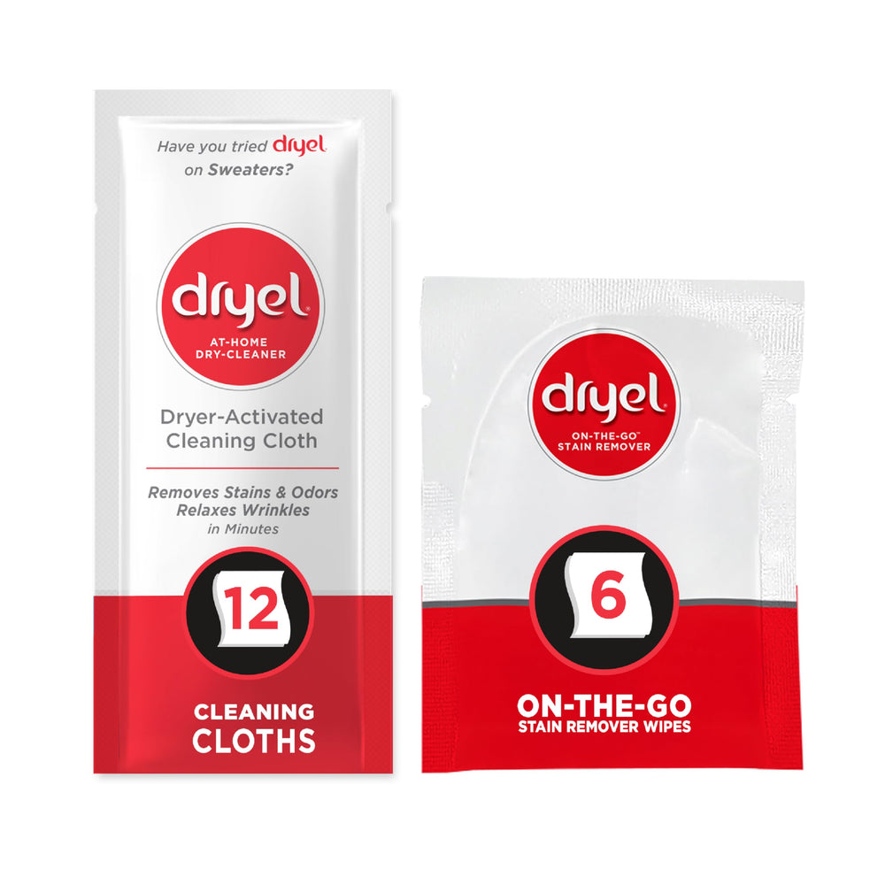 Dryel front packaging showing kit contents and benefits