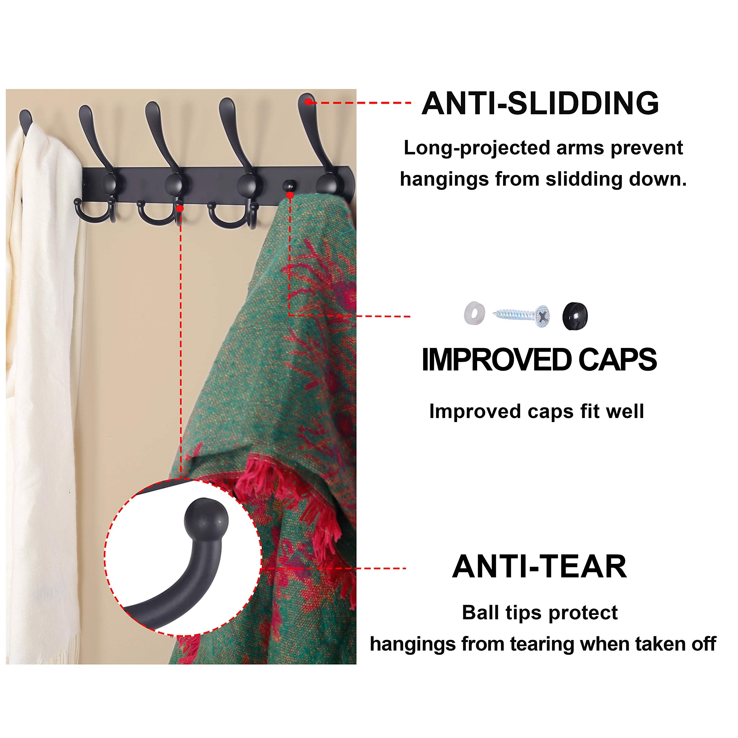 Dseap close-up of hook tips protecting fabrics and seams