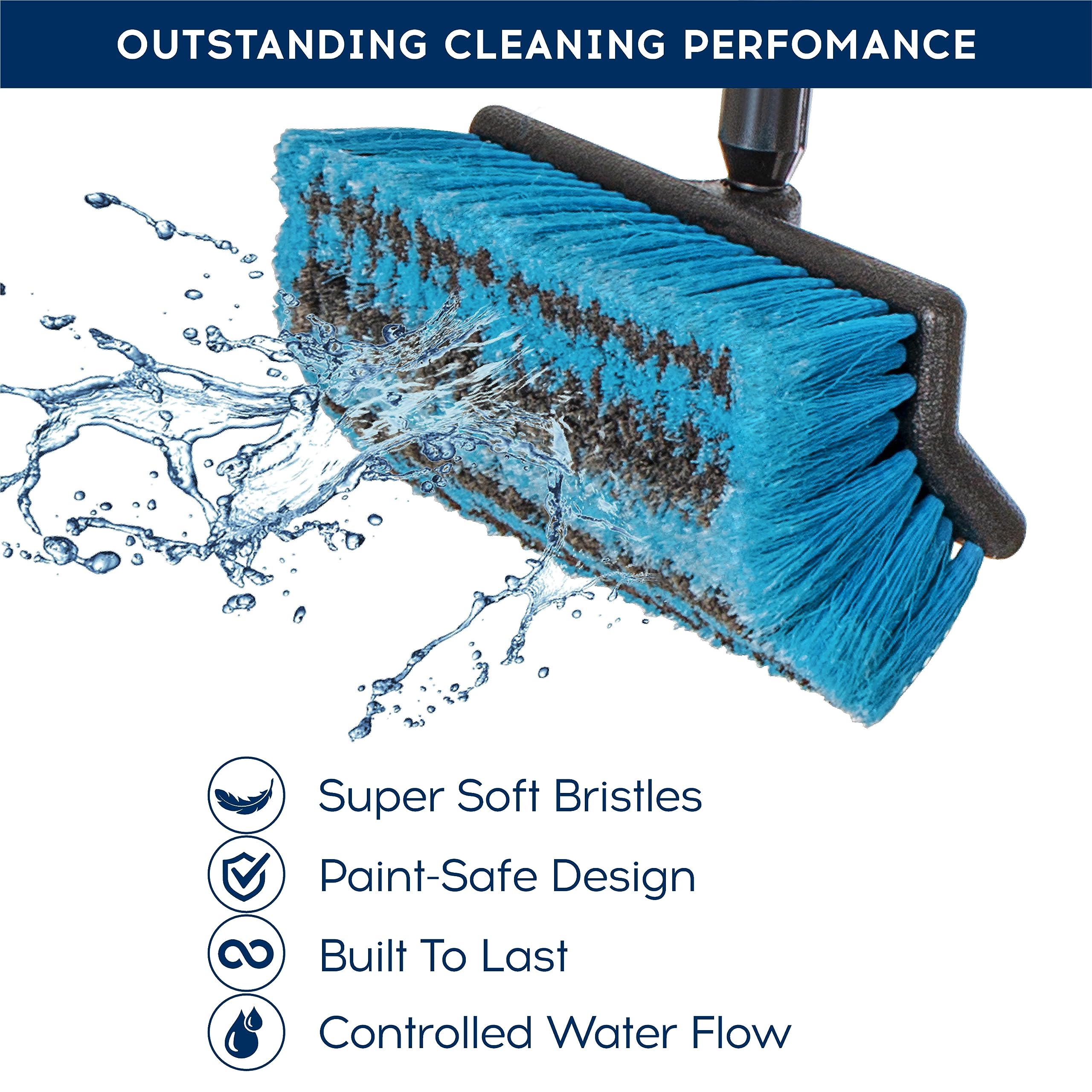 DSV Standard close-up of 10-inch soft bristles protecting paint while lifting dirt