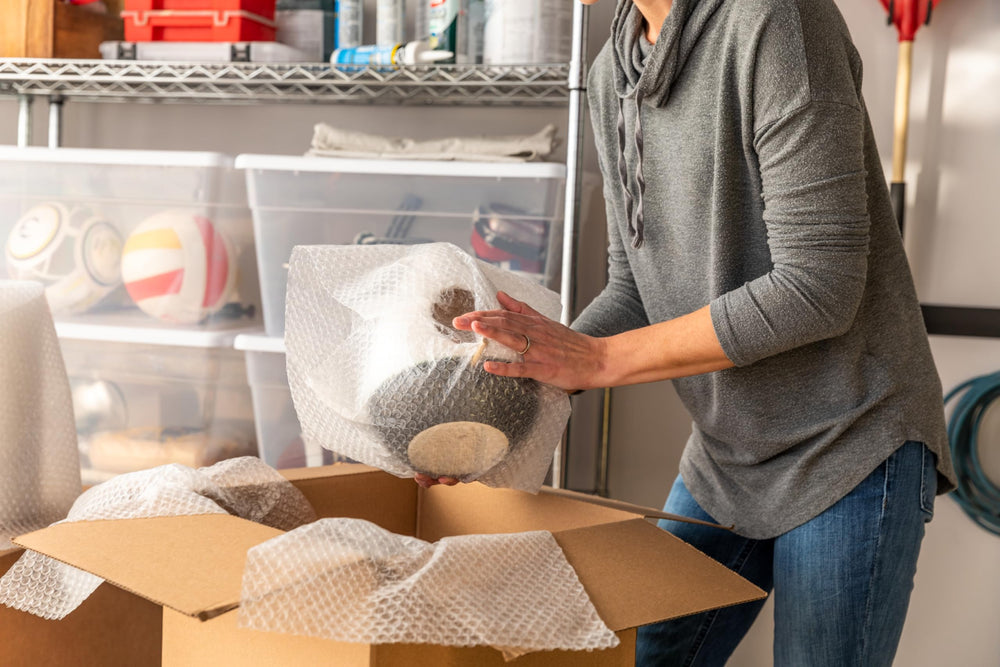 Duck roll next to box showing scale and lightweight space-saving advantage