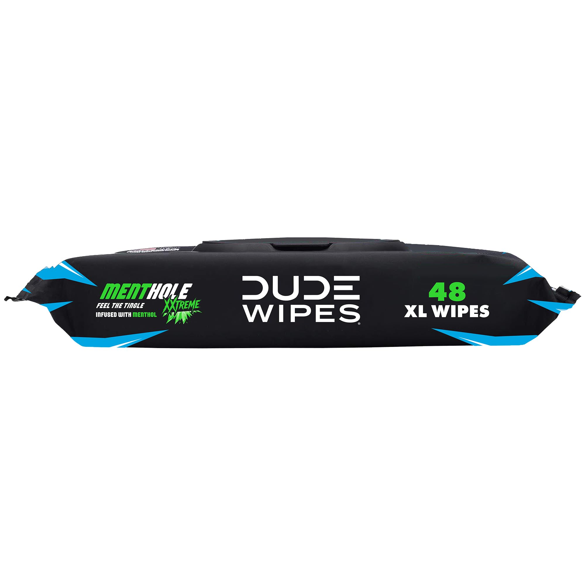 Resealable pack detail of DUDE Wipes demonstrating moisture-retention benefit