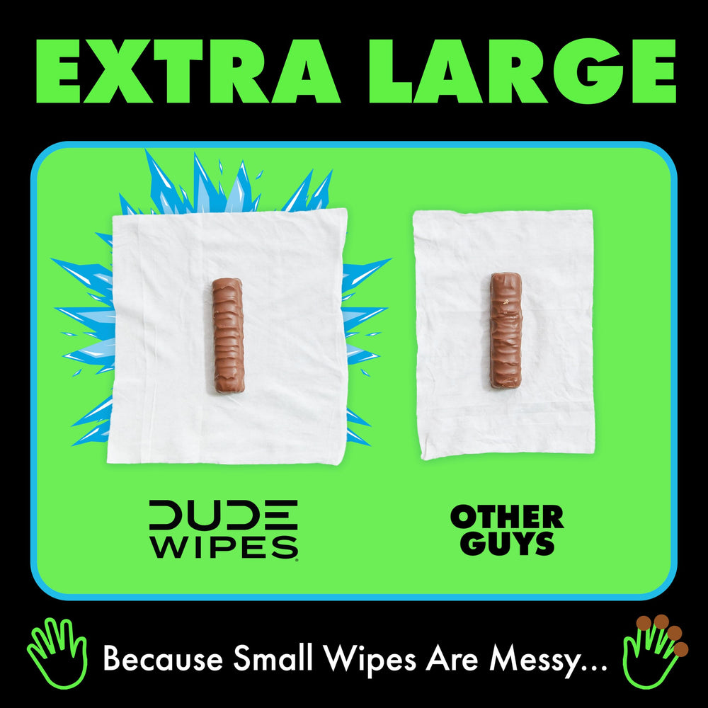 DUDE Wipes ingredient icons with aloe and chamomile indicating soothing benefits